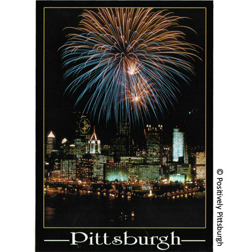 Fireworks over Pittsburgh Postcard