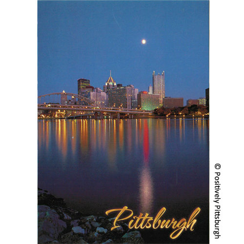 Pittsburgh at Night Vertical Postcard