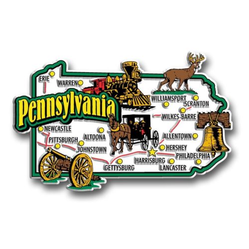 PA Jumbo Map Magnet