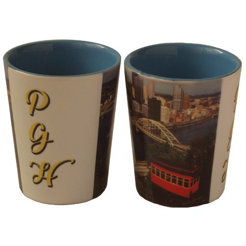 Pgh and the Duquesne Incline Shot Glass - Blue