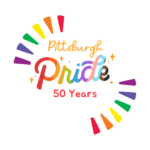 Rainbow image with words stating Pittsburgh Pride 50 Years