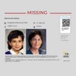 Image of missing poster for Cherrie Mahan. It includes an age progressed photo.