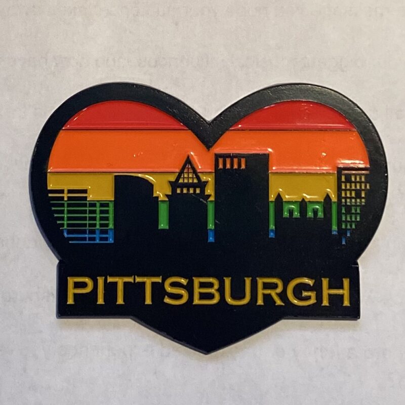Multi-Colored Pgh Heart Magnet