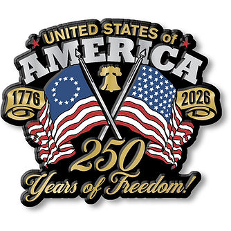 USA Crossed Flags 250th Anniversary Magnet